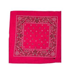 New Hot Pink Paisley Print Bandana Pocket Square Kerchief Hankie